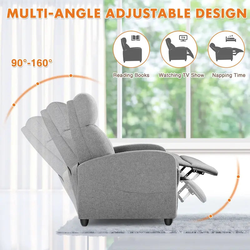Relaxsessel in Schwarz aus PU-Leder mit 8 Massagemodi, Wärmefunktion und Fußstütze