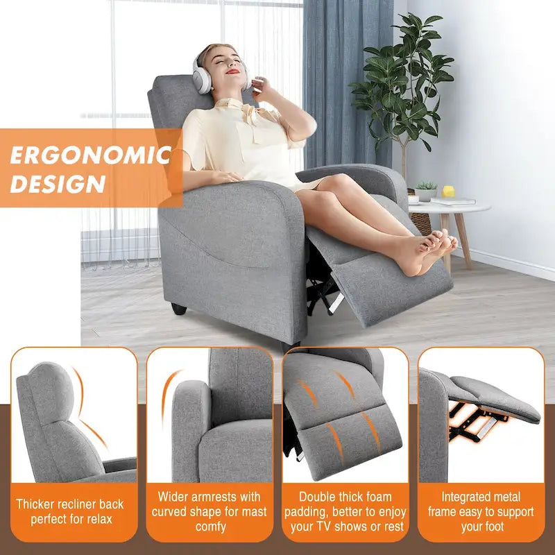 Relaxsessel in Schwarz aus PU-Leder mit 8 Massagemodi, Wärmefunktion und Fußstütze