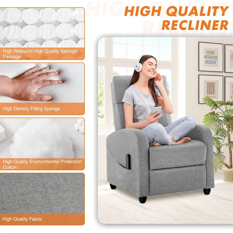 Relaxsessel in Schwarz aus PU-Leder mit 8 Massagemodi, Wärmefunktion und Fußstütze