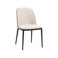 Mid-Century Upholstered Dining Side Chair Fabric Seat Steel Frame