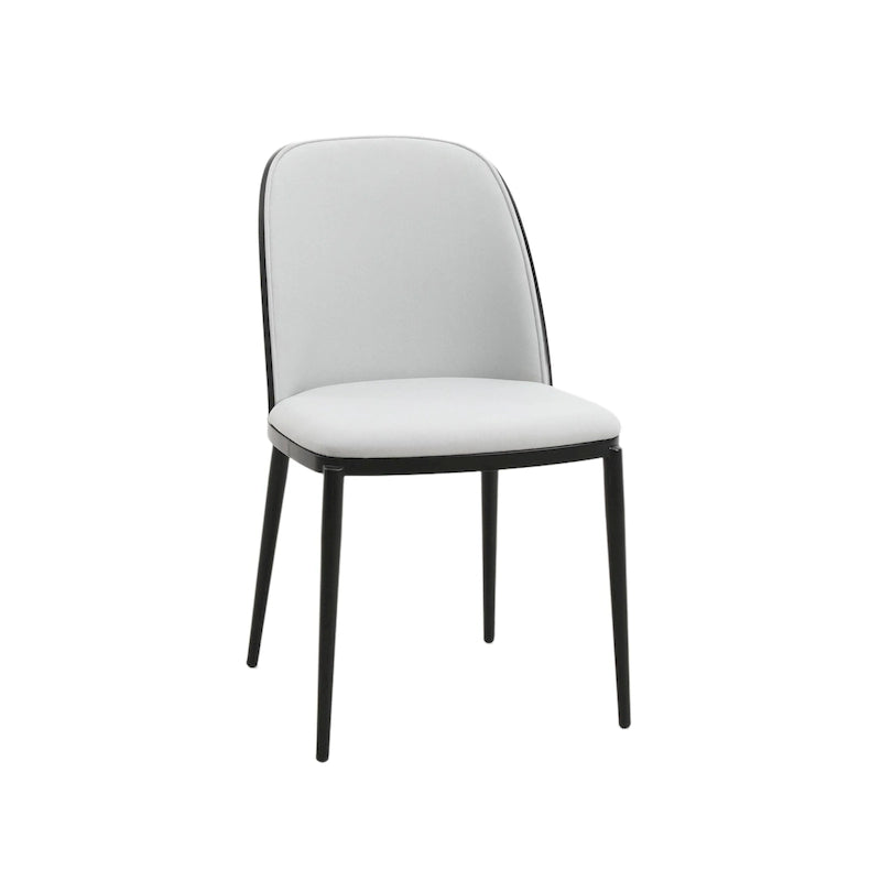 Mid-Century Upholstered Dining Side Chair Fabric Seat Steel Frame