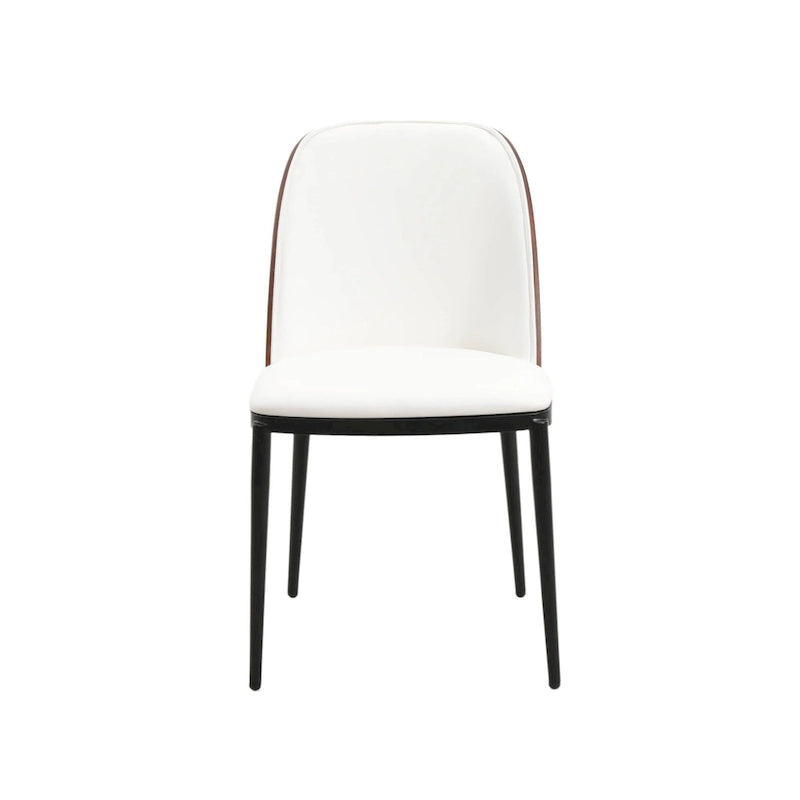 Mid-Century Upholstered Dining Side Chair Fabric Seat Steel Frame