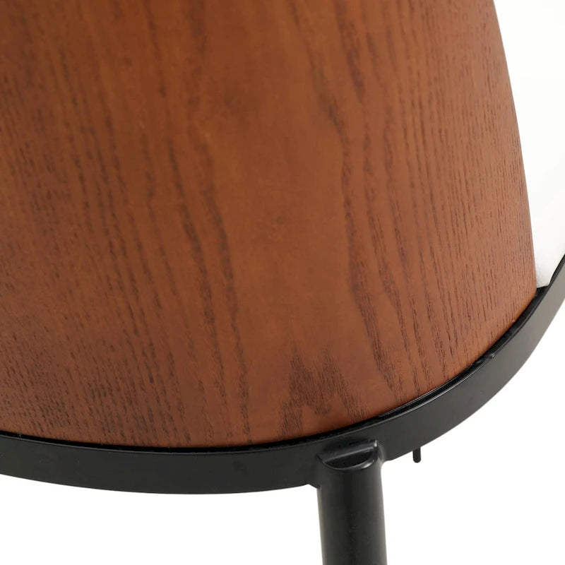 Mid-Century Upholstered Dining Side Chair Fabric Seat Steel Frame