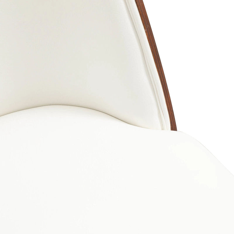 Mid-Century Upholstered Dining Side Chair Fabric Seat Steel Frame
