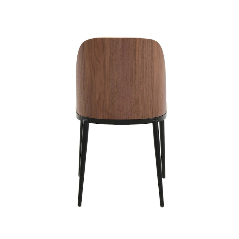 Mid-Century Upholstered Dining Side Chair Fabric Seat Steel Frame