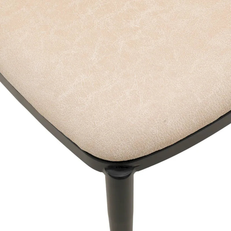 Mid-Century Upholstered Dining Side Chair Fabric Seat Steel Frame