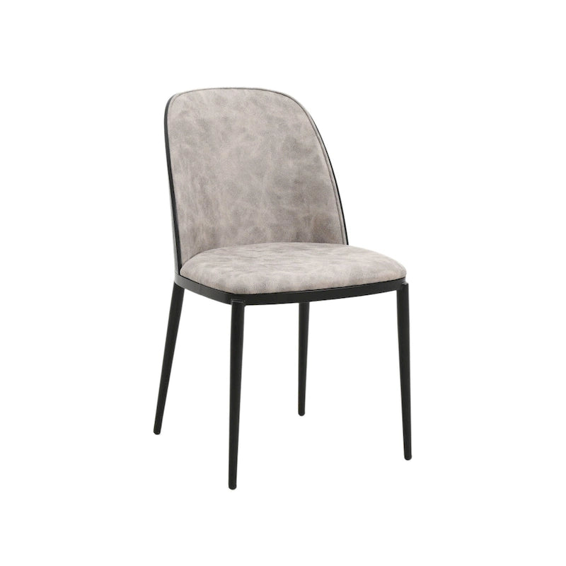 Mid-Century Upholstered Dining Side Chair Fabric Seat Steel Frame