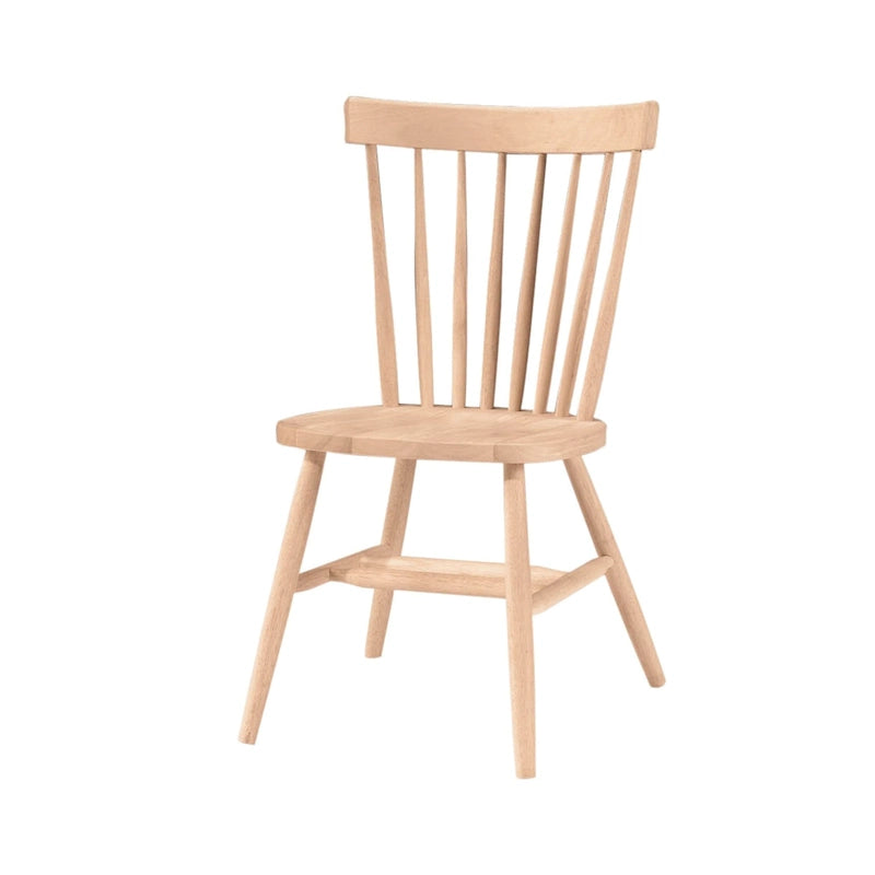 Unfinished Solid Parawood Windsor Spindle Back Dining Chair Natural