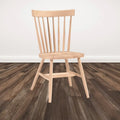 Unfinished Solid Parawood Windsor Spindle Back Dining Chair Natural