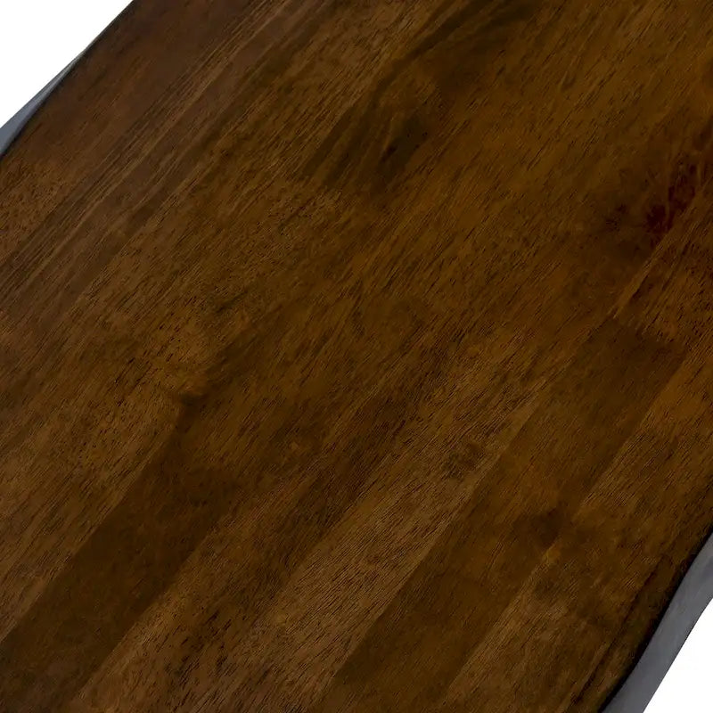 Vierkante bijzettafel van massief walnotenhout met X-poten, natuurlijke boomrand en overgangsstijl