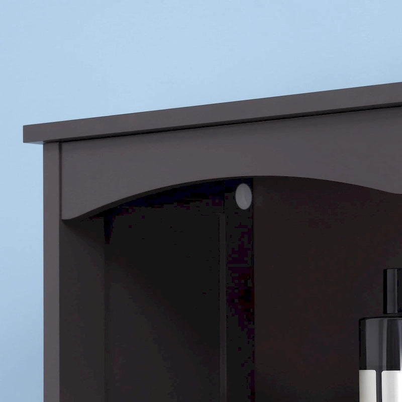 Tall Freestanding Bathroom Linen Tower Cabinet Open Shelves Drawer Door