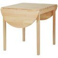 Esstisch aus natürlichem Kiefernholz mit Klappplatten, runde, bogenförmige Platten, Massivholz, für kleine Räume, klappbar